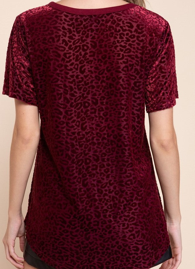 Animal print wine top